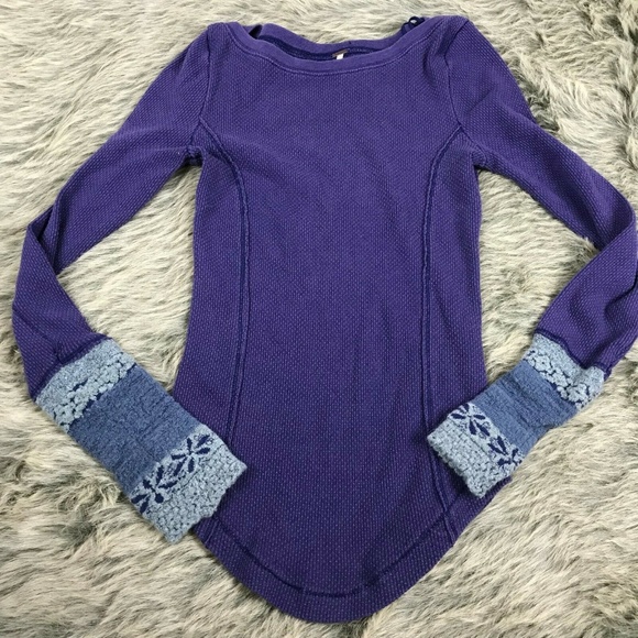 Free People Tops - Free People Purple Long Sleeve Thermal TOp